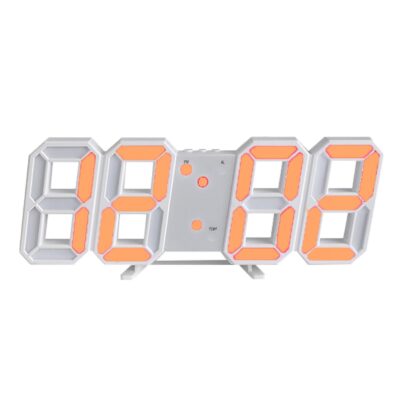 3D LED DIGITAL WALL CLOCK – ORANGE