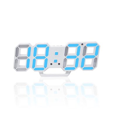 3D LED DIGITAL WALL CLOCK – BLUE