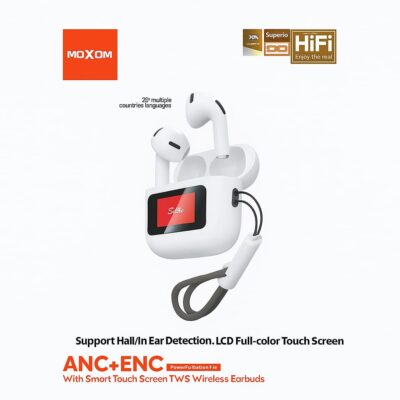 MOXOM MX-TW79 ANC+ENC Smart Touch Screen TWS Wireless Earbuds