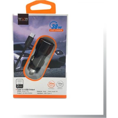 CAR CHARGER SET USB + TYPE-C(PD20W+QC3.0) 38W -WITH CABLE