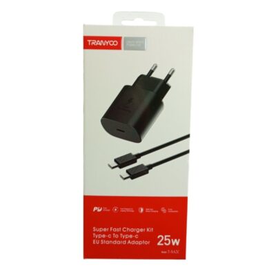 TRANYOO ( T-SA2C ) 25W  Super Fast Charger Kit Type-c To Type-c US Standard Adaptor