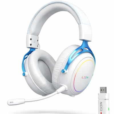 LDON R5 WIRELESS 7.1 RGB GAMING HEADSET – WHITE