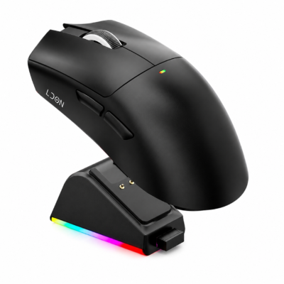 LDON V3 PRO WIRELESS GAMING MOUSE WITH CHARGING DOCK – BLACK