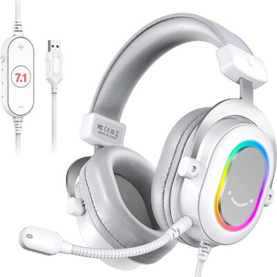 FIFINE AmpliGame H6 USB 7.1 Wired Headset – White